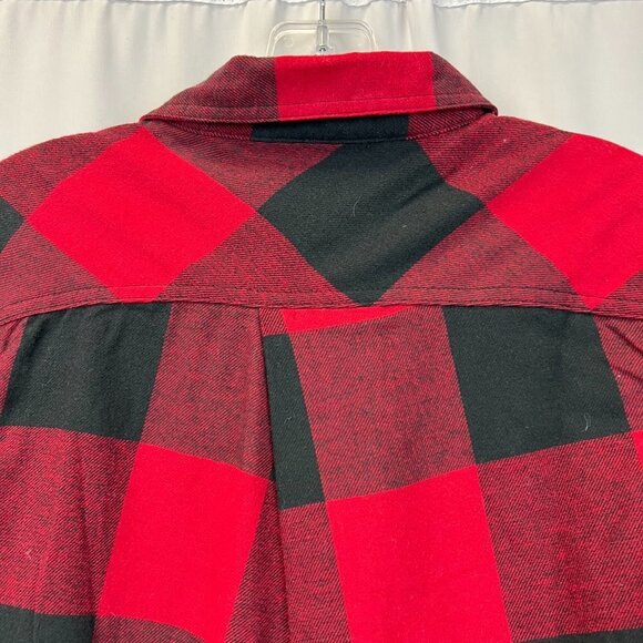 Boston Traders Womens Red Black Check Long Sleeve Button-Up Shirt Size Small New - Picture 4 of 10
